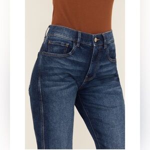 Wrap Weft Womens High Rise Straight Leg Stretch Jeans Dark Wash Size 6 28